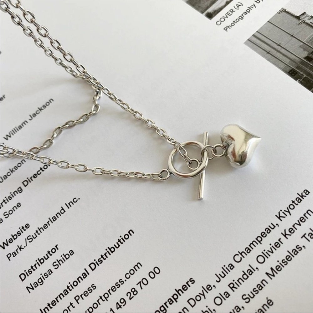 NEW 925 STERLING SILVER HEART CHAIN NECKLACE, NICE NECKLACE, CUTE NECKLACE - Picture 6 of 6